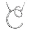 14K White Gold 1/10 CTW Diamond Initial C 17-Inch Necklace