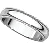 10k White Gold 4mm Milgrain Band, Size 10