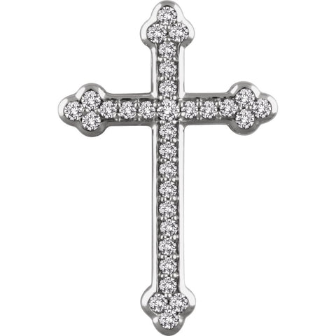 14k White Gold 1/2 CTW Diamond Cross Pendant