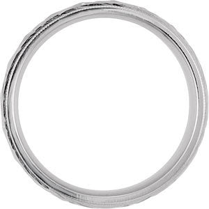 14k White Gold 6mm Comfort Fit Design Band Size 10