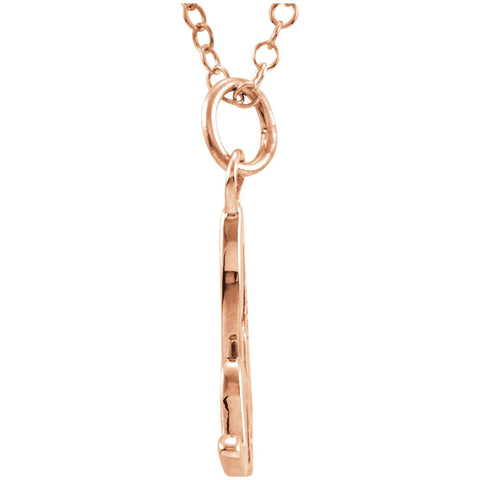 14k Rose Gold Letter "H" Lowercase Script Initial Necklace