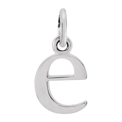 14k White Gold "e" Lowercase Initial Pendant