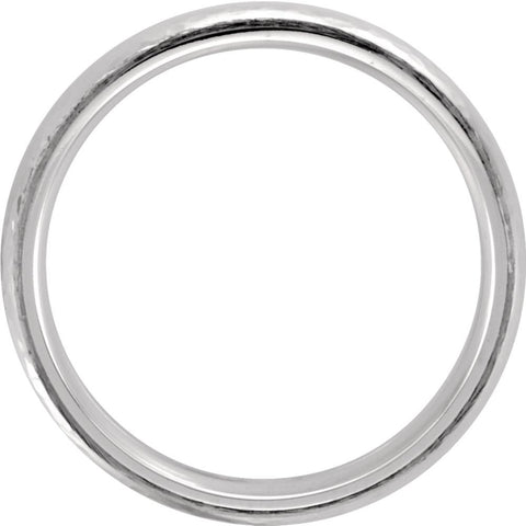 14k White Gold 6mm Half Round Edge Comfort Fit Hammer Finish Band Size 10