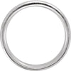 14k White Gold 6mm Half Round Edge Comfort Fit Hammer Finish Band Size 10