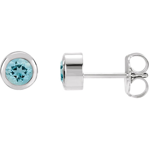 Sterling Silver Imitation Aquamarine Earrings