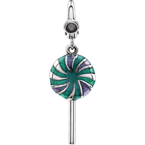 Sterling Silver Enamel Lollipop Charm