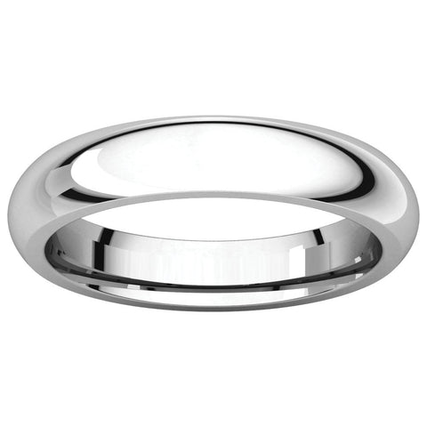 10k White Gold 4mm Comfort Fit Band, Size 6.5