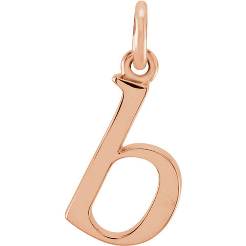 14k Rose Gold "b" Lowercase Initial Pendant