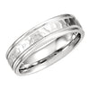 Platinum 6mm Fancy Carved Band With Micro-Hammer Finish Size 10.00