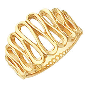 14k Yellow Gold Freeform Ring, Size 6