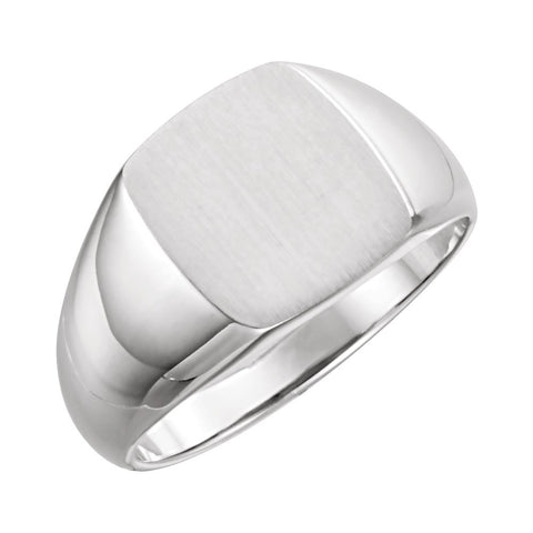 Sterling Silver 13x12mm Signet Ring, Size 11