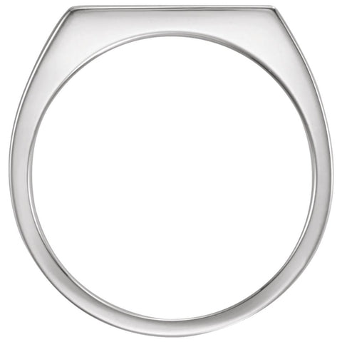 14k White Gold Men's Rectangle Signet Ring, Size 11