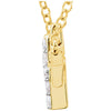 14k Yellow Gold 1/6 CTW Diamond Double Sideways Cross 18" Necklace