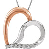 0.02 CTTW Diamond Heart 18-inch Necklace in Rose Gold Plated Sterling Silver