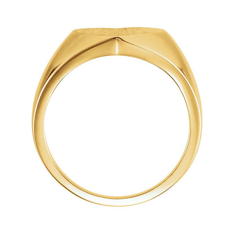 14k Yellow Gold Heart Signet Ring, Size 6.25