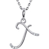 0.03 CTW Diamond 18 Inch Necklace with initial 'T' in Sterling Silver