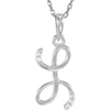 14K White Gold 0.03 CTW Diamond Letter "L" Script Initial 18-Inch Necklace