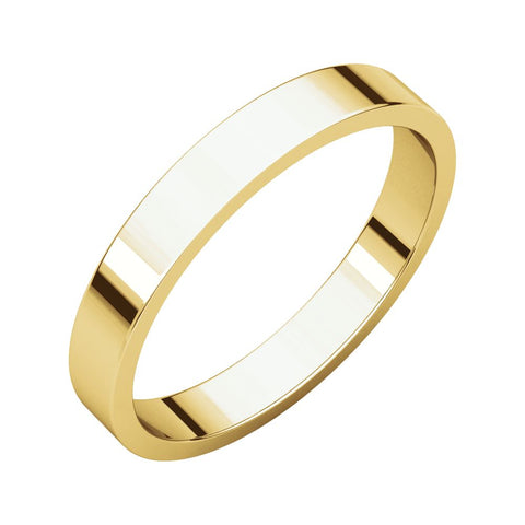 18k Yellow Gold 3mm Flat Band, Size 4