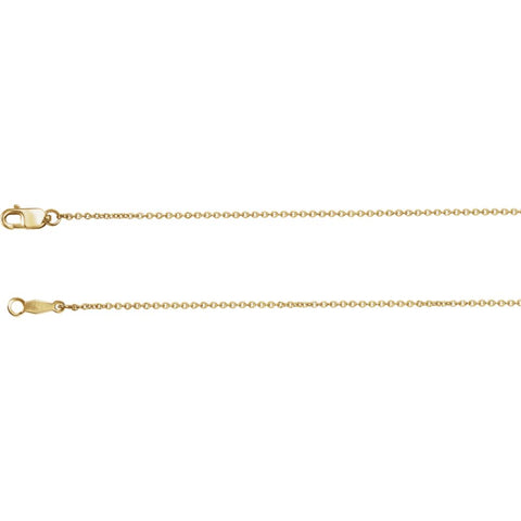 14k Yellow Gold 1mm Solid Cable 16" Chain