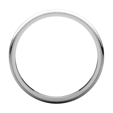 10k White Gold 2mm Milgrain Band, Size 5