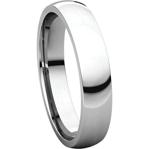 10k White Gold 4mm Light Comfort Fit Band, Size 14