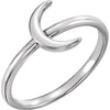 Sterling Silver Crescent Ring, Size 7