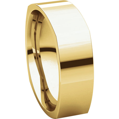 14k Yellow Gold 6mm Square Comfort Fit Band, Size 3.5