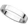 10k White Gold 3mm Flat Band, Size 10