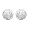 14k White Gold Hammered Disk Earrings