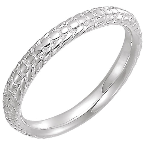 Sterling Silver Beaded Stackable Ring, Size 7