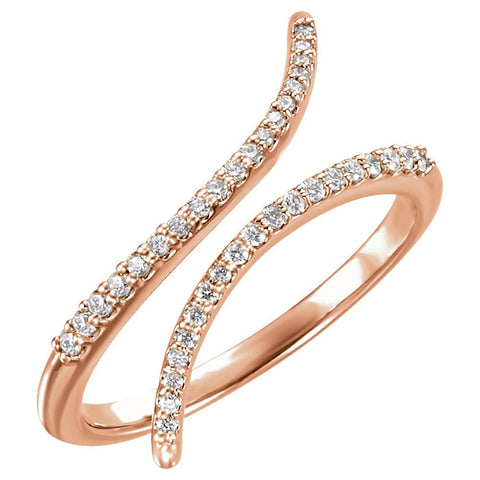 14k Rose Gold 1/6 CTW Diamond Ring, Size 6