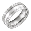 14k White Gold 8mm Coin Edge Design Comfort-Fit Wedding Band for Men, Size 11