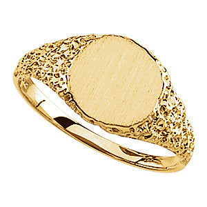 14k Yellow Gold Signet Ring, Size 6