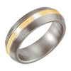 Titanium Wedding Band Ring with 14K Yellow Gold Inlay (Size 10 )