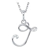 14K White Gold 0.03 CTW Diamond Letter "J" Script Initial 18-Inch Necklace