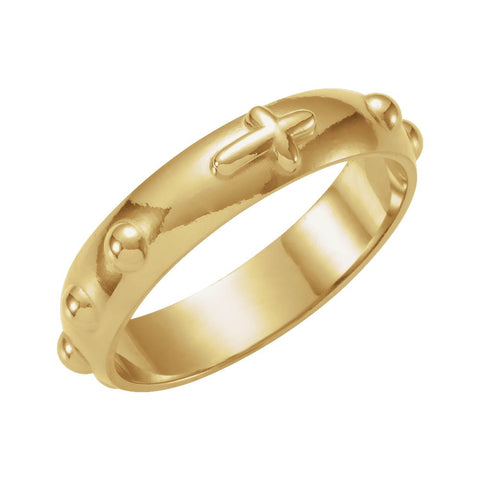 10k Yellow Gold Rosary Ring Size 11