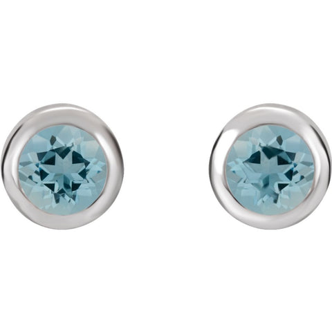 Sterling Silver Imitation Aquamarine Earrings