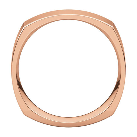 14k Rose Gold 6mm Square Comfort Fit Band, Size 10