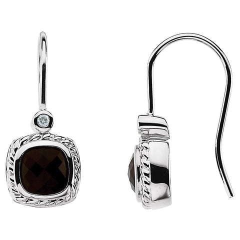 14k White Gold Onyx & Diamond Earrings