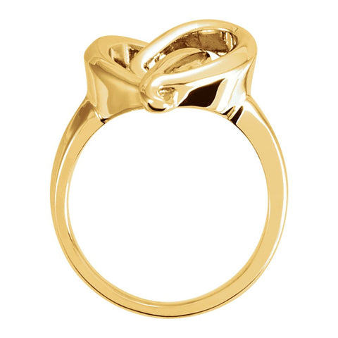 14k Yellow Gold Freeform Heart Ring, Size 6