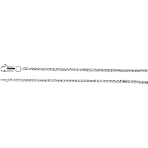 14k White Gold 1.8mm Wheat 24" Chain