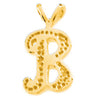 14k Yellow Gold "R" Script Initial Pendant