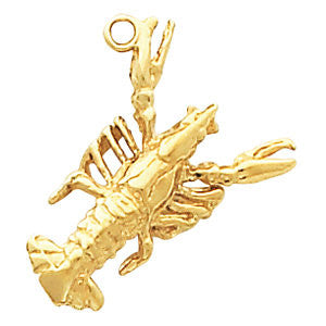 14k Yellow Gold 23x14mm Crawfish Charm