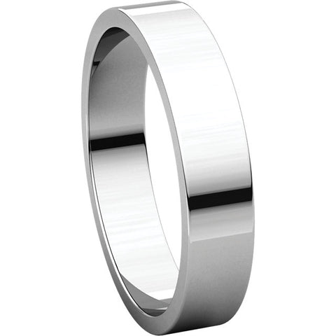 10k White Gold 4mm Flat Band, Size 7