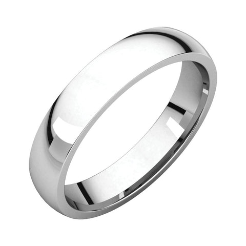 10k White Gold 4mm Light Comfort Fit Band, Size 5