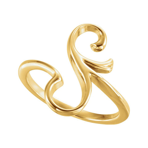 14k Yellow Gold Freeform Ring, Size 7