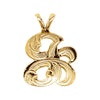 Medium Initial Pendant with initial 'J' in 14k Yellow Gold