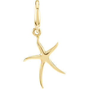 14K Yellow Gold Fashion Starfish Charm