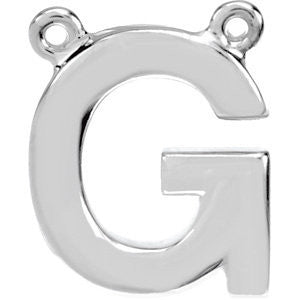 Sterling Silver Letter "G" Block Initial Necklace Center