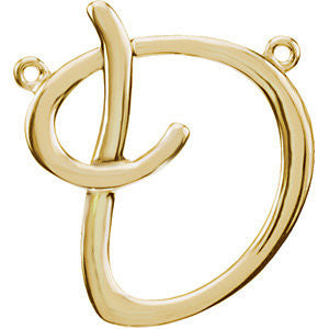 14k Yellow Gold "D" Script Initial